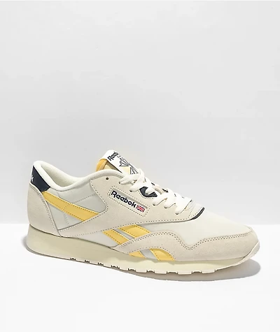 Reebok Classic Nylon & Canvas White Yellow Shoes