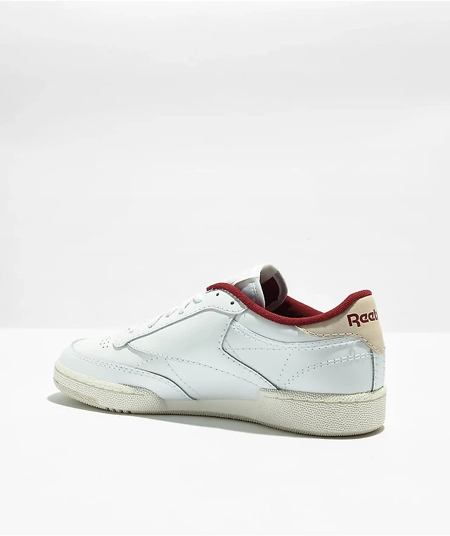 Reebok Club C 85 Chalk Burgundy Blue Shoes at Hamilton Place in