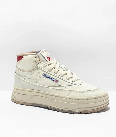 Reebok Club C Double Mid Geo Chalk & Red Shoes