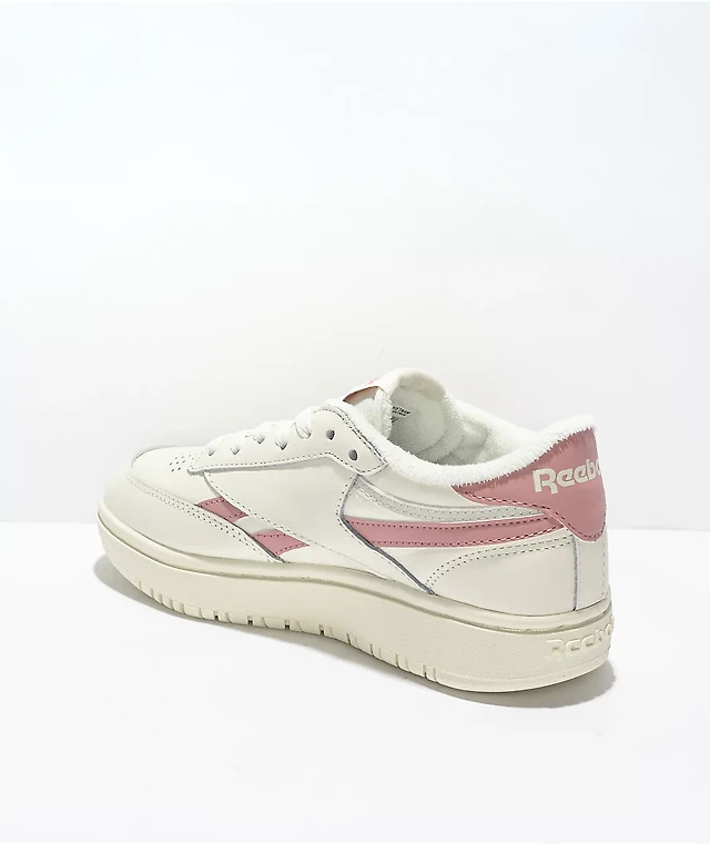 Reebok Club C Double White Pink Shoes at Hamilton Place in