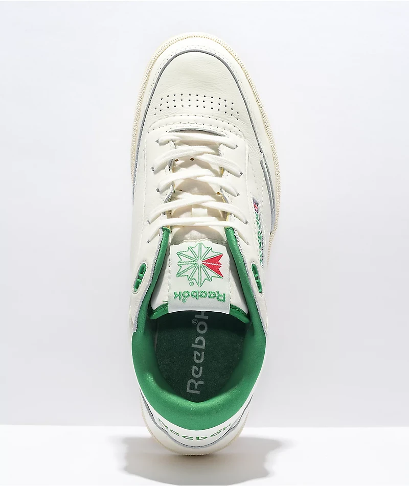 Reebok Club C Mid Chalk White & Green Shoes