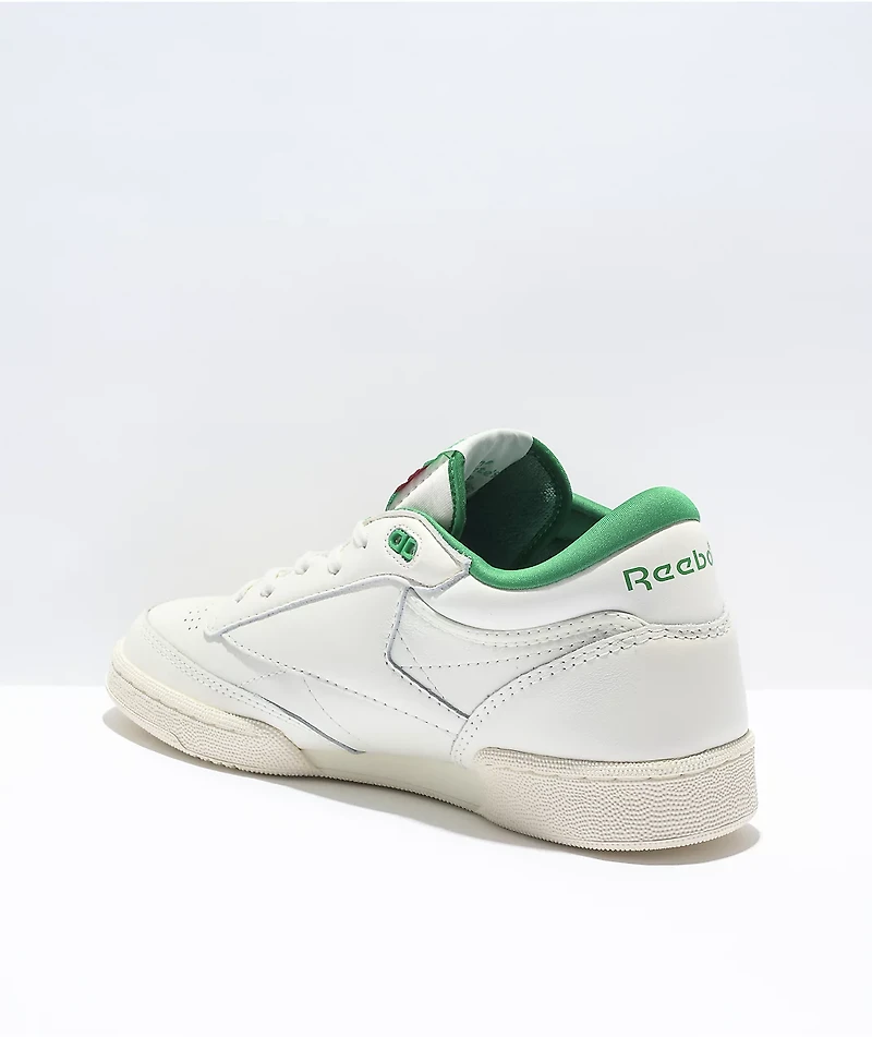 Reebok Club C Mid Chalk White & Green Shoes