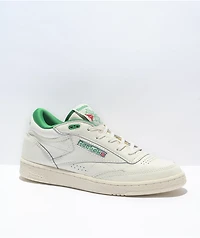 Reebok Club C Mid Chalk White & Green Shoes