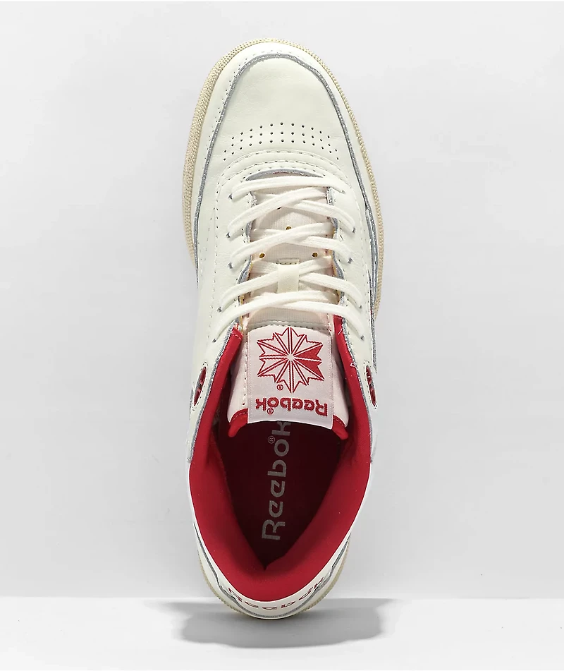 Reebok Club C Mid II Vintage Chalk & Flash Red Shoes