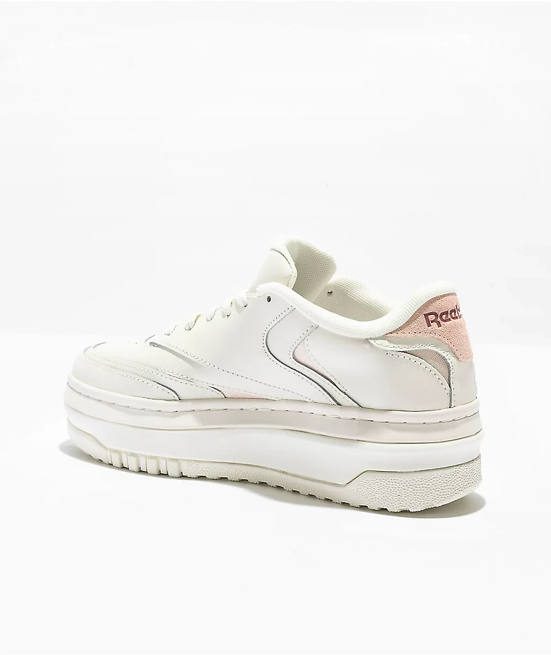 Reebok Club C Revenge White & Pink Platform Shoes