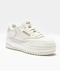 Reebok Club C Revenge White & Pink Platform Shoes