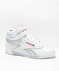 Reebok Freestyle HI Evergreen White & Pink Shoes