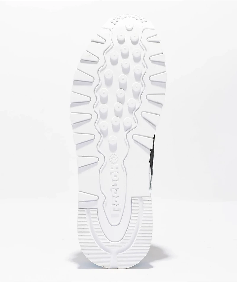 Reebok Kids Classic Leather White, Black & Aqua Skate Shoes