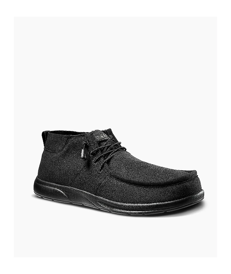 Reef Cushion Coast Mid Black Canvas Slip-On Shoes