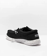 Reef Cushion Coast TX Black & White Canvas Slip-On Shoes