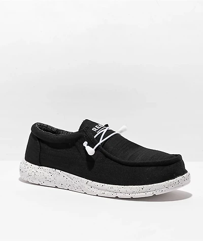 Reef Cushion Coast TX Black & White Canvas Slip-On Shoes