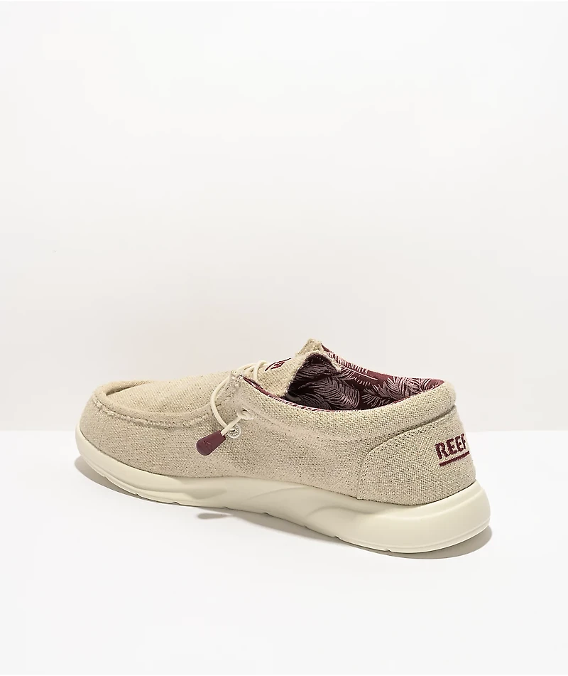 Reef Cushion Coast TX Tan Jute Canvas Slip-On Shoes