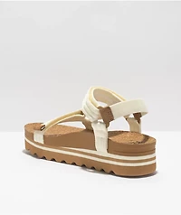 Reef Cushion Rem Hi Whisper White & Tan Strap Sandals