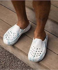 Reef Glider Off White & Blue Slide Sandals