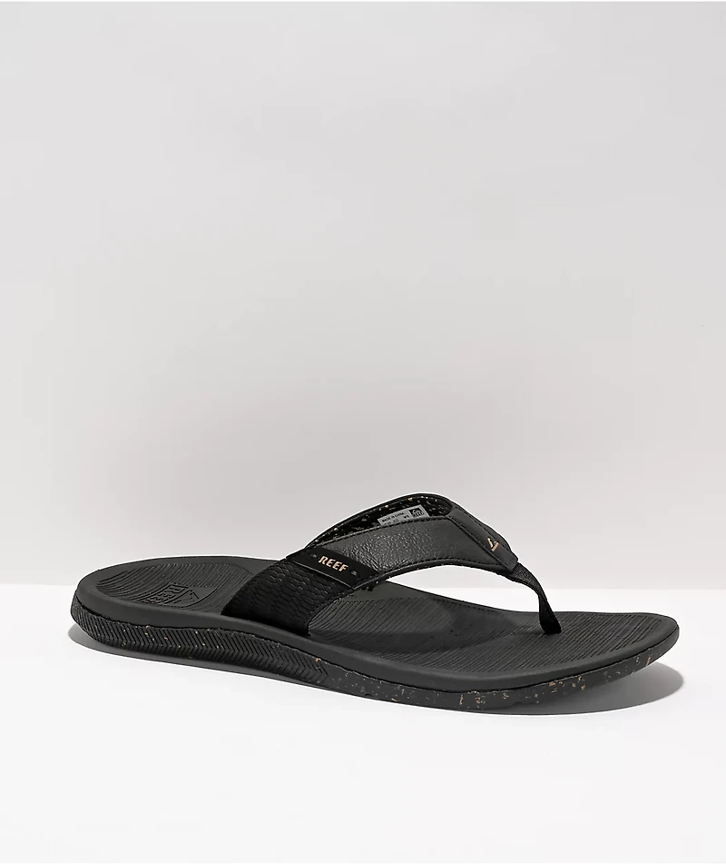 Reef Santa Ana Mosaic Black Sandals