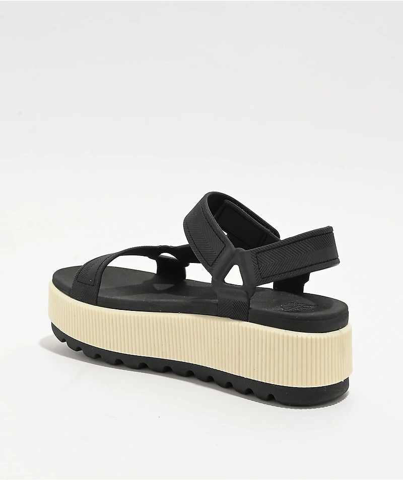 Reef Water Rem Higher Black Vintage Platform Sandals
