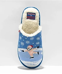 Reef x Tipsy Elves Censored Santa Blue & White Slippers