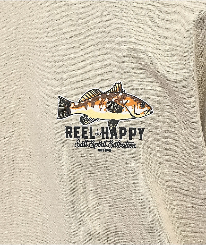 Reel Happy Co. Harbor Stack Tan T-Shirt