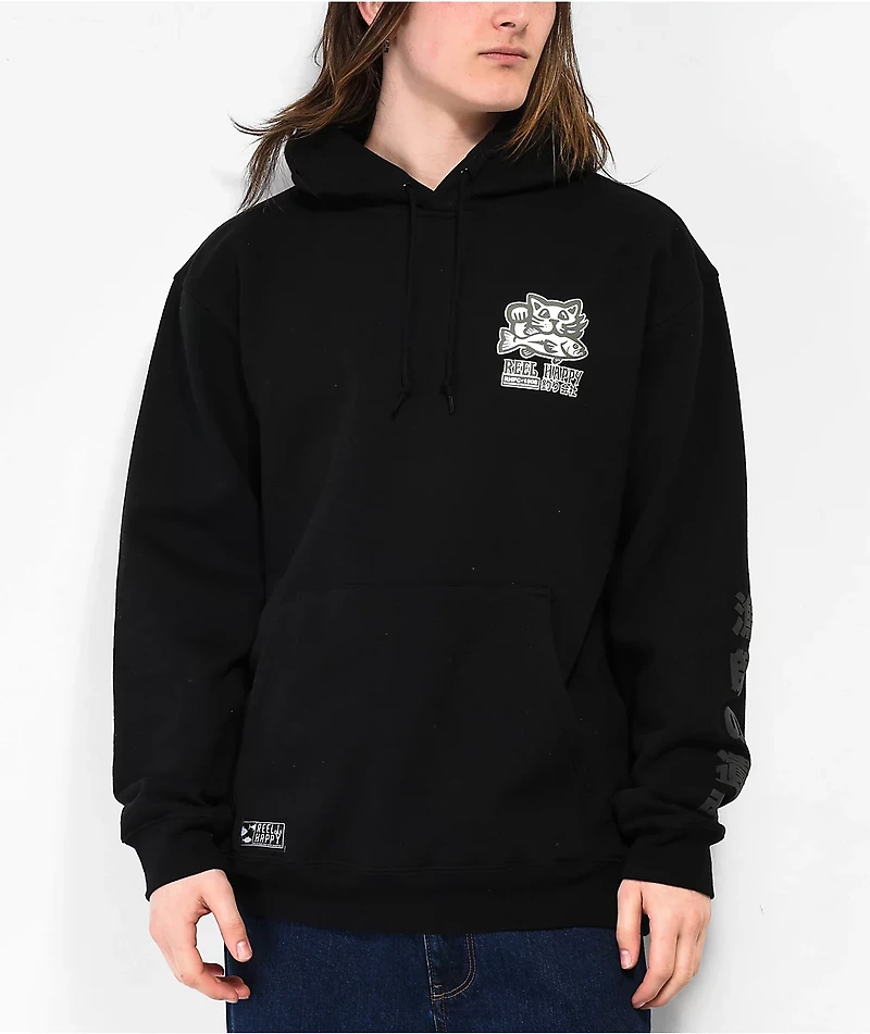 Reel Happy Co. Masu Black Hoodie