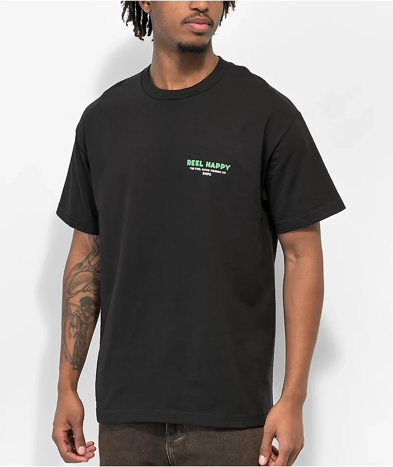Reel Happy Co. Take It Easy Black T-Shirt