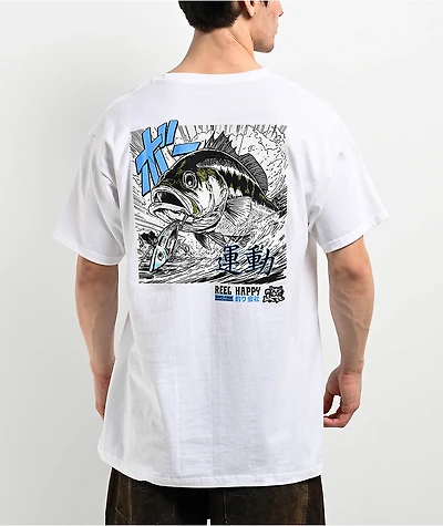 Reel Happy Co. The Chase White T-Shirt