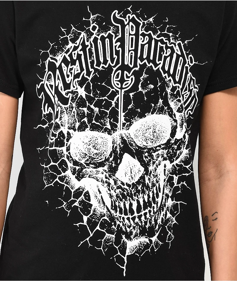 Rest Paradise by Anuel AA Skull Black T-Shirt