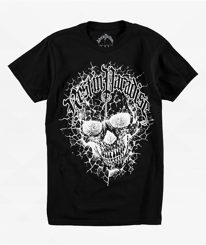 Rest Paradise by Anuel AA Skull Black T-Shirt