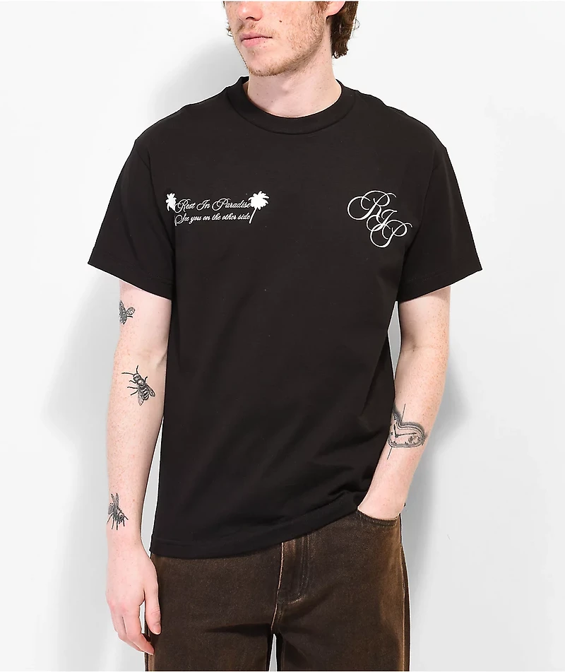 Rest Paradise by Anuel AA Wings Black T-Shirt