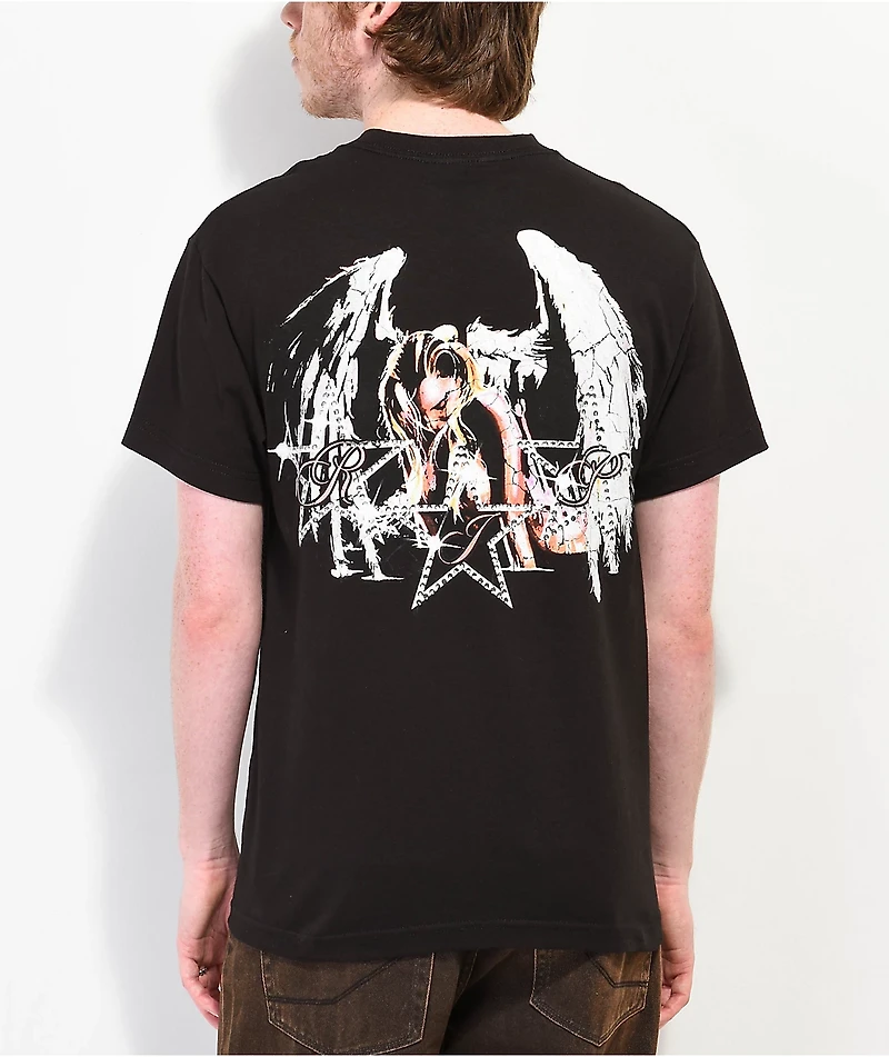 Rest Paradise by Anuel AA Wings Black T-Shirt