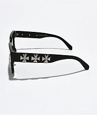 Rhinestone Cross Black Sunglasses