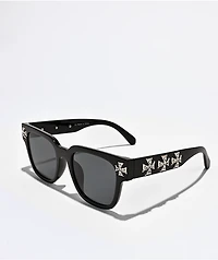 Rhinestone Cross Black Sunglasses