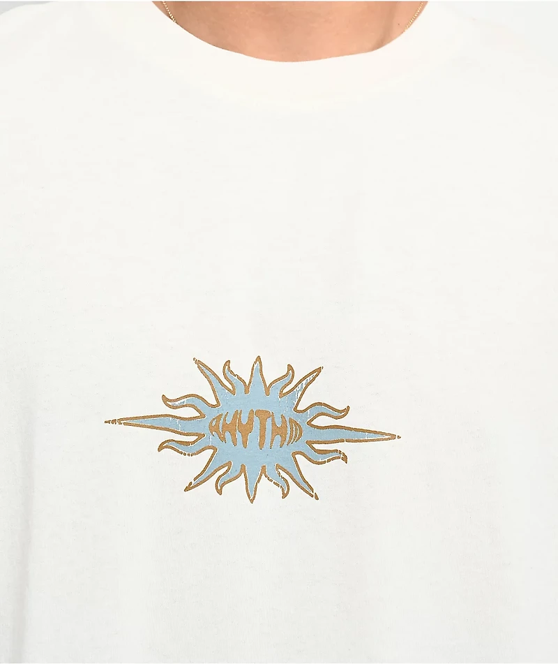 Rhythm Flame Print Natural Vintage Wash T-Shirt