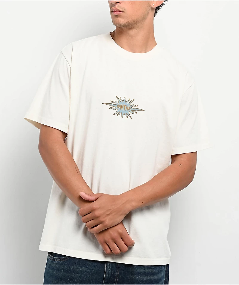 Rhythm Flame Print Natural Vintage Wash T-Shirt