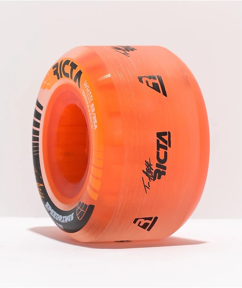 Ricta Asta Speedrings 53mm 95a Clear Orange Skateboard Wheels