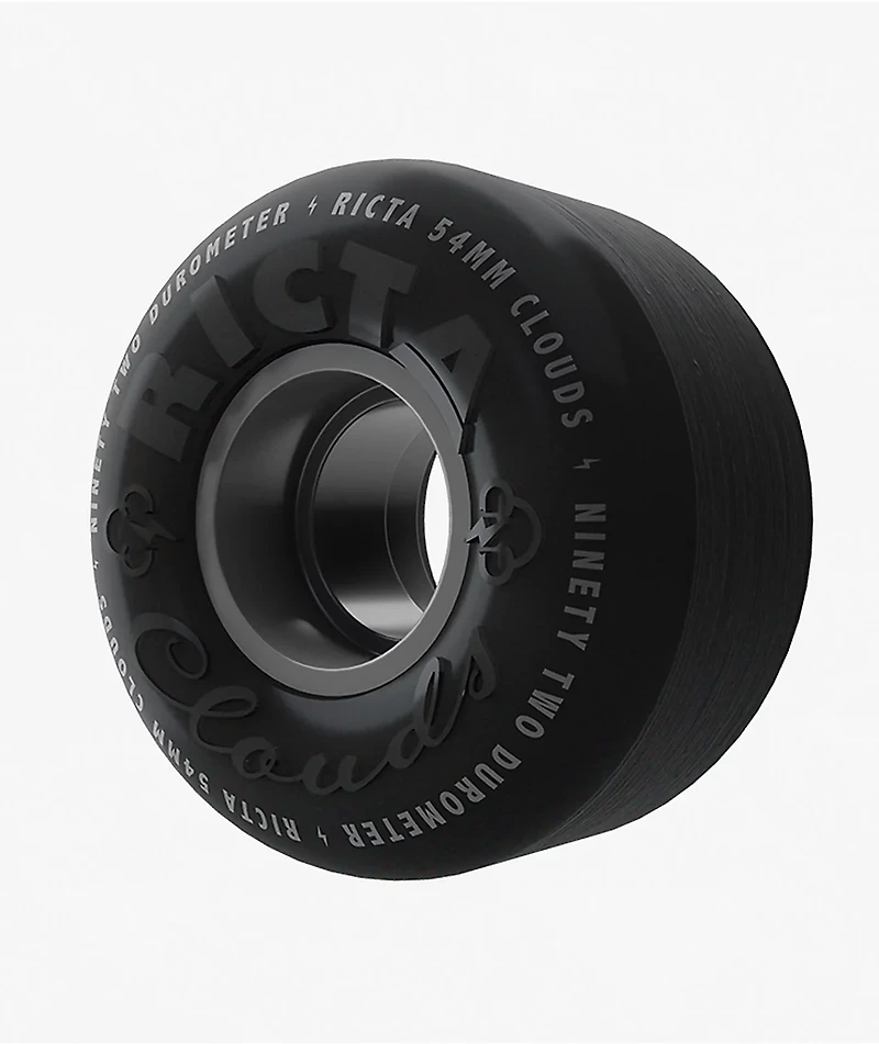 Ricta Clouds 54mm 92a Black & Grey Skateboard Wheels