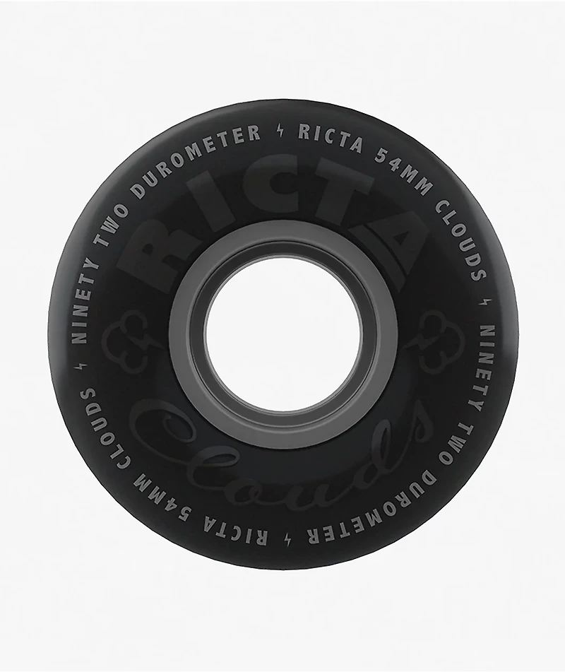 Ricta Clouds 54mm 92a Black & Grey Skateboard Wheels