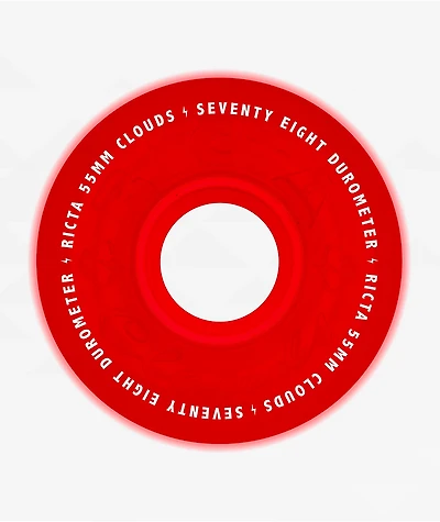 Ricta Clouds 55mm 78a Glow In The Dark Red Cruiser Skateboard Wheels
