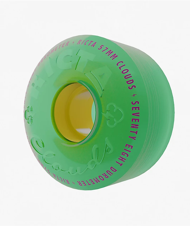 Ricta Clouds 55mm 78a Transparent Green & Yellow Cruiser Skateboard Wheels