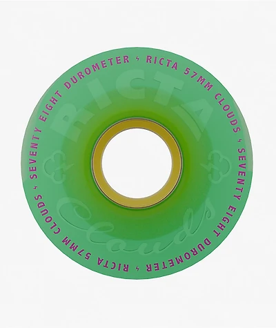Ricta Clouds 55mm 78a Transparent Green & Yellow Cruiser Skateboard Wheels