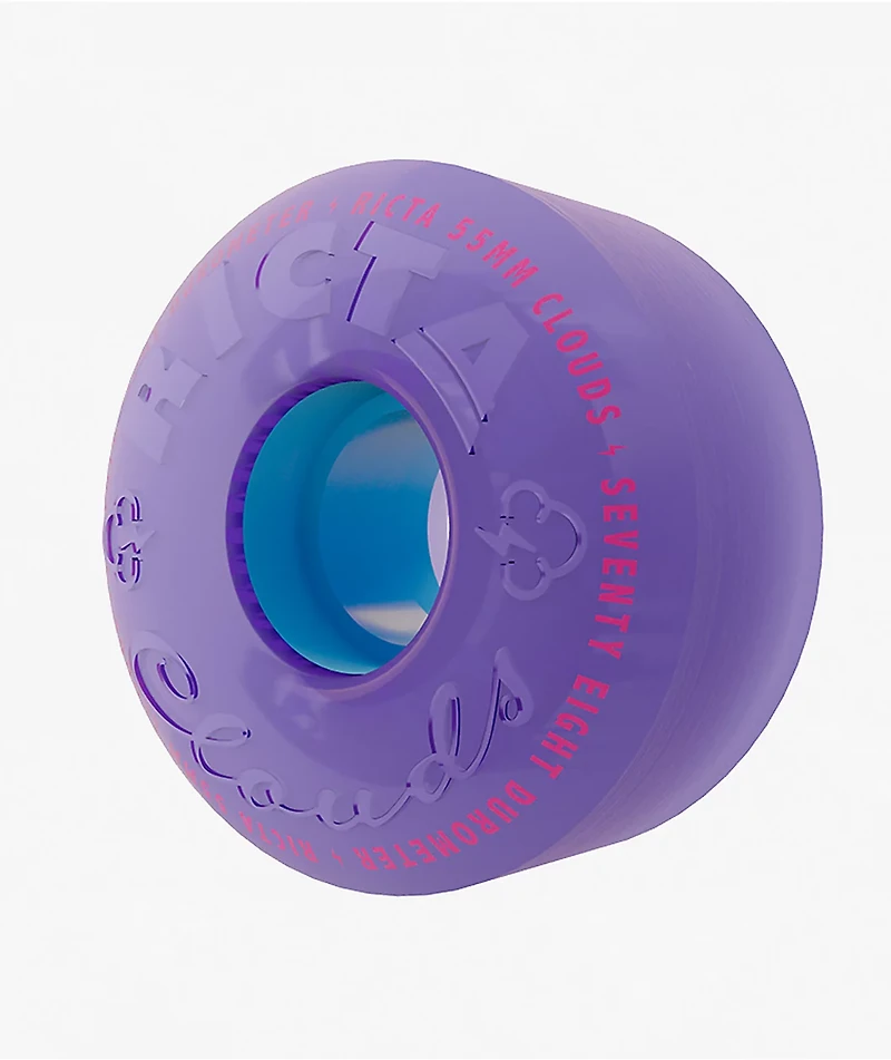 Ricta Clouds 55mm 78a Transparent Purple & Blue Cruiser Skateboard Wheels