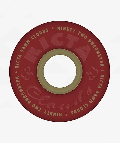 Ricta Clouds 56mm 92a Maroon & Gold Skateboard Wheels