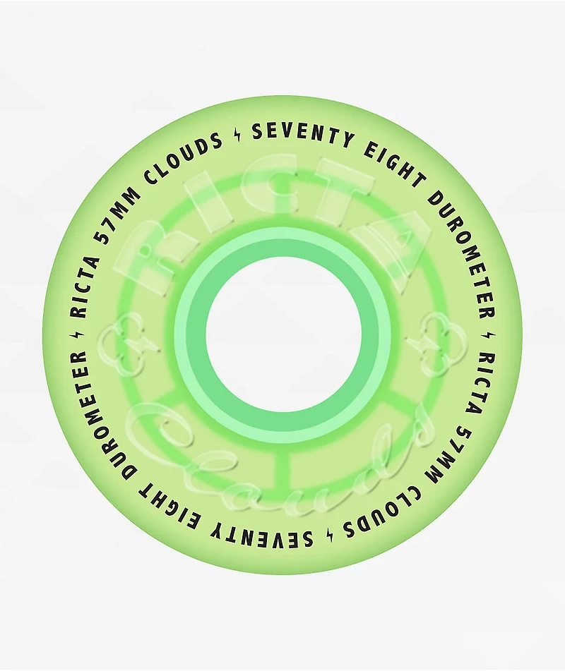 Ricta Clouds 57mm 78a Green Clear Cruiser Skateboard Wheels