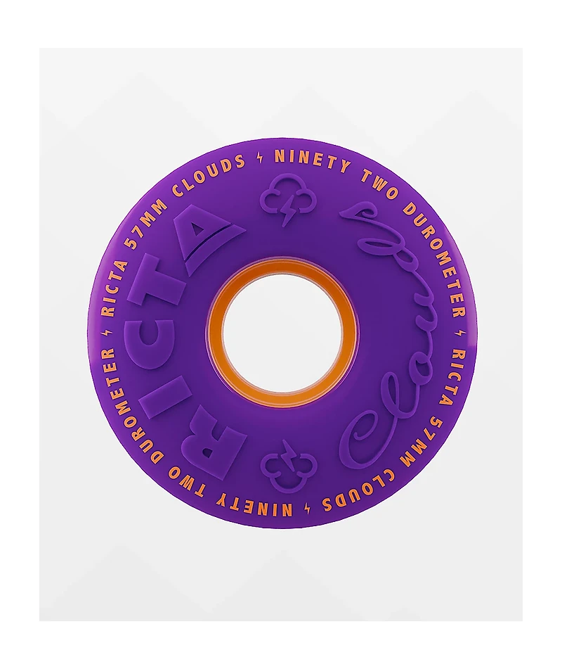 Ricta Clouds 57mm 92a Purple & Orange Cruiser Skateboard Wheels