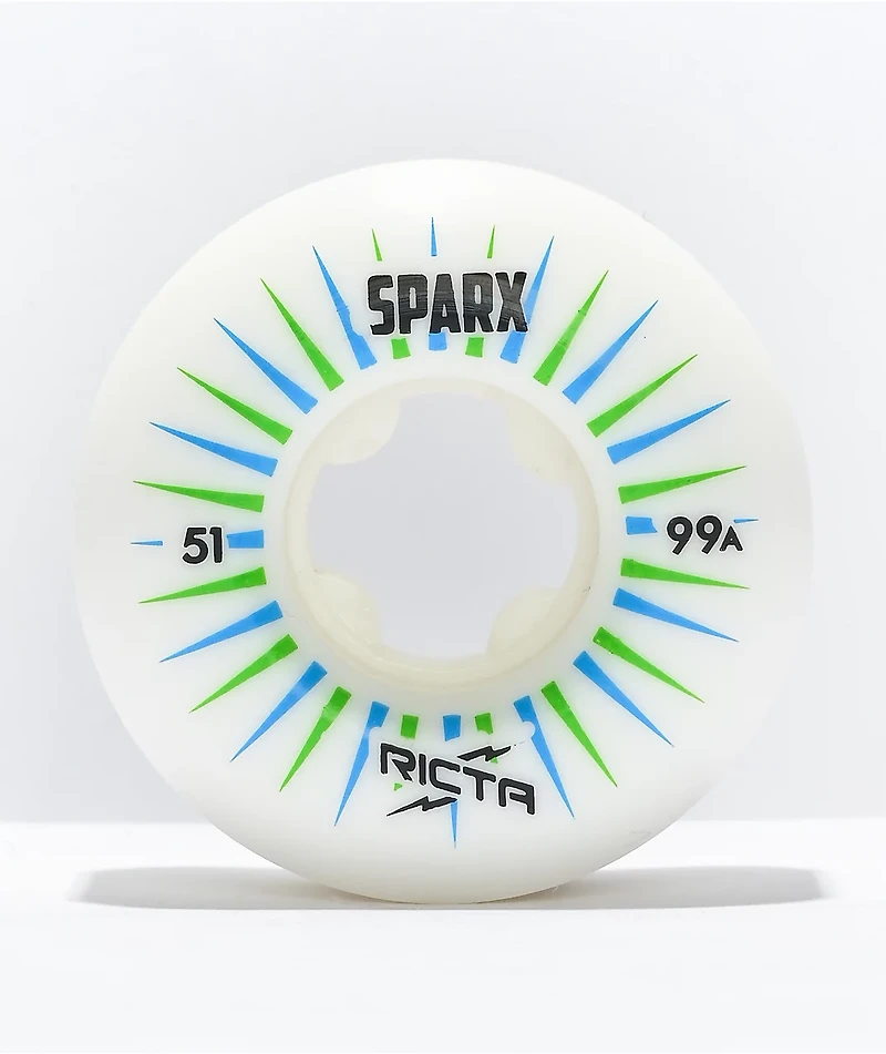 Ricta Sparx 51mm 99a White Skateboard Wheels