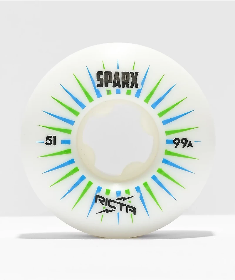 Ricta Sparx 51mm 99a White Skateboard Wheels