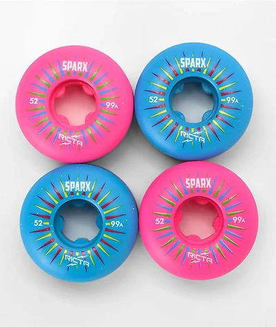 Ricta Sparx Mix Up 52mm 99a Blue & Pink Skateboard Wheels