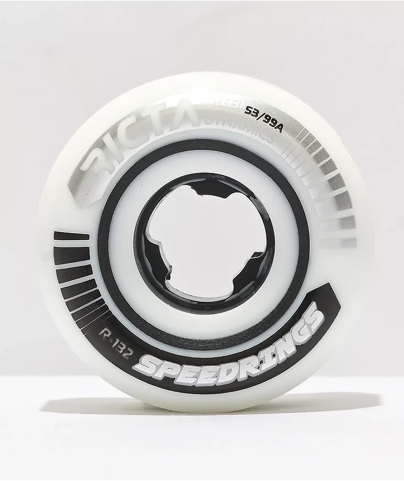 Ricta Speedrings 53mm 99a White Skateboard Wheels