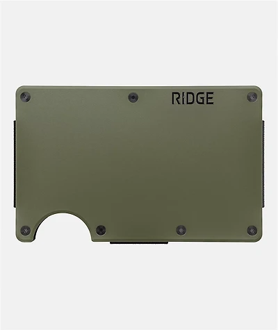 Ridge Matte Olive Metal Cardholder Wallet