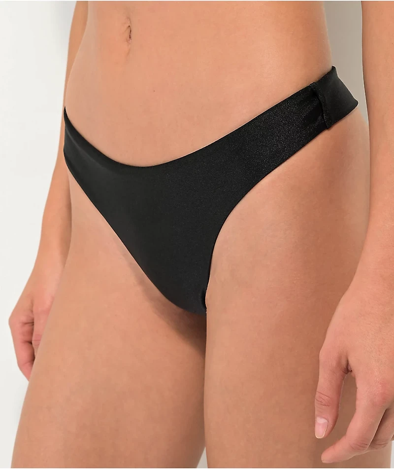 Rio De Sol Frufru Shimmer Black Bikini Bottom