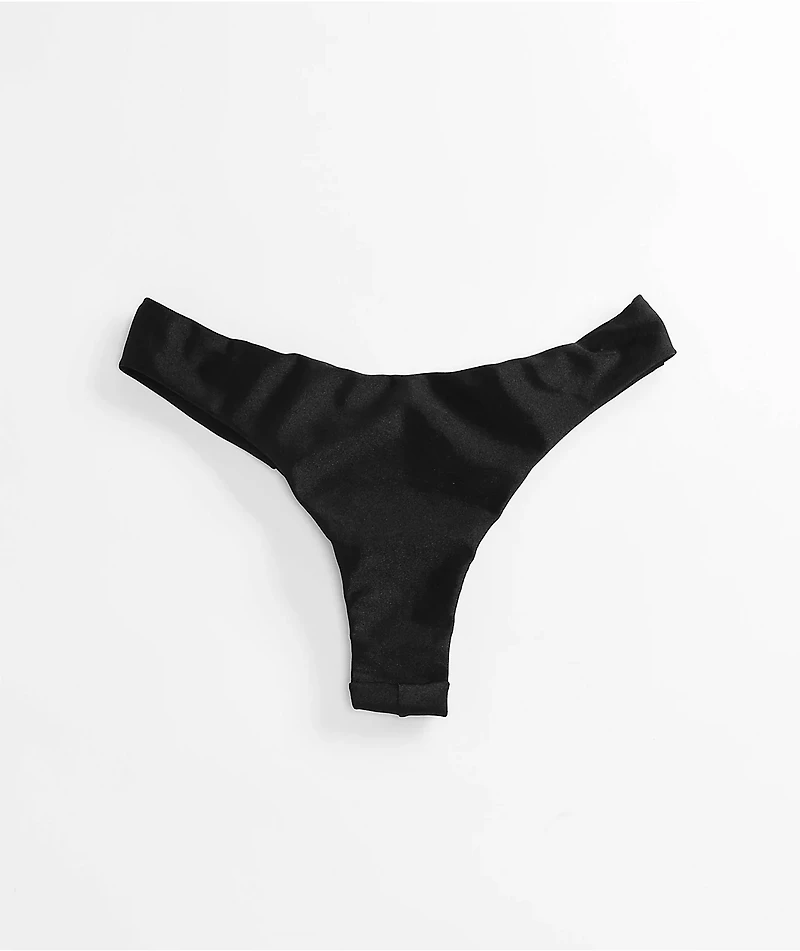 Rio De Sol Frufru Shimmer Black Bikini Bottom